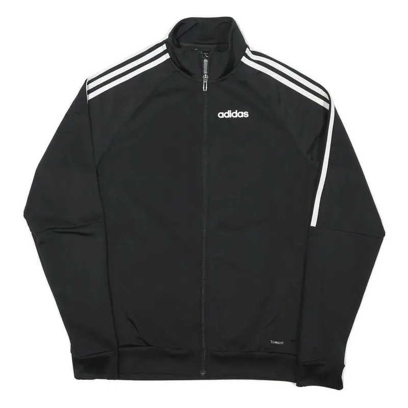 Adidas Mens Black Classic Zip Jacket Xs Polyester Blend Plain Track Top 1