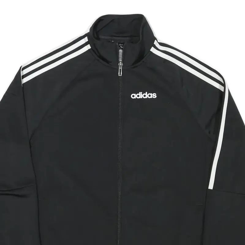 Adidas Mens Black Classic Zip Jacket Xs Polyester Blend Plain Track Top 2
