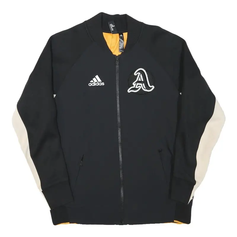 Adidas Mens Black & Cream Letterman Style Jacket M Polyester Blend Sportswear 1