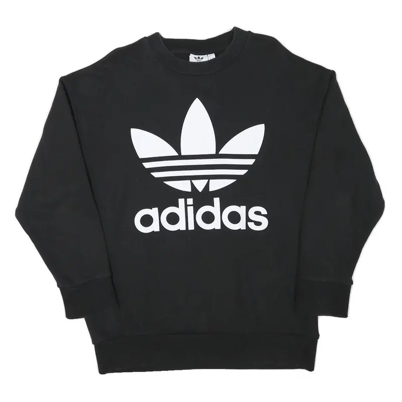 Adidas Mens Black Crew Neck Xs Cotton Blend Casual Sweatshirt Pullover 1