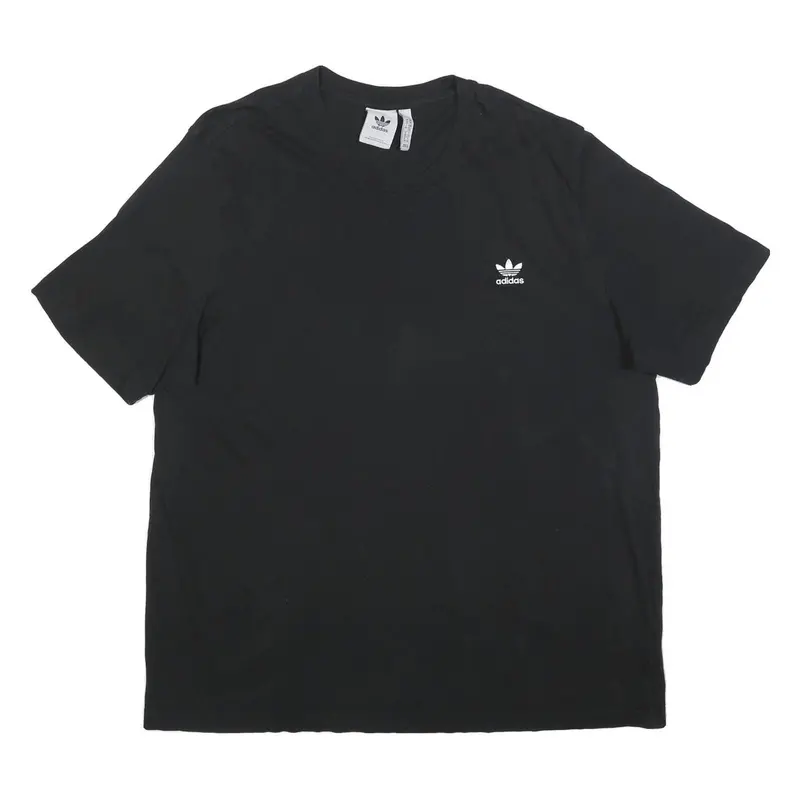Adidas Mens Black Graphic T-Shirt 2Xl Short Sleeve Crew Neck Classic Cotton 1