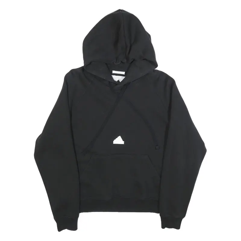 Adidas Mens Black Hoodie S Cotton Blend Pullover Casual Sportswear 1