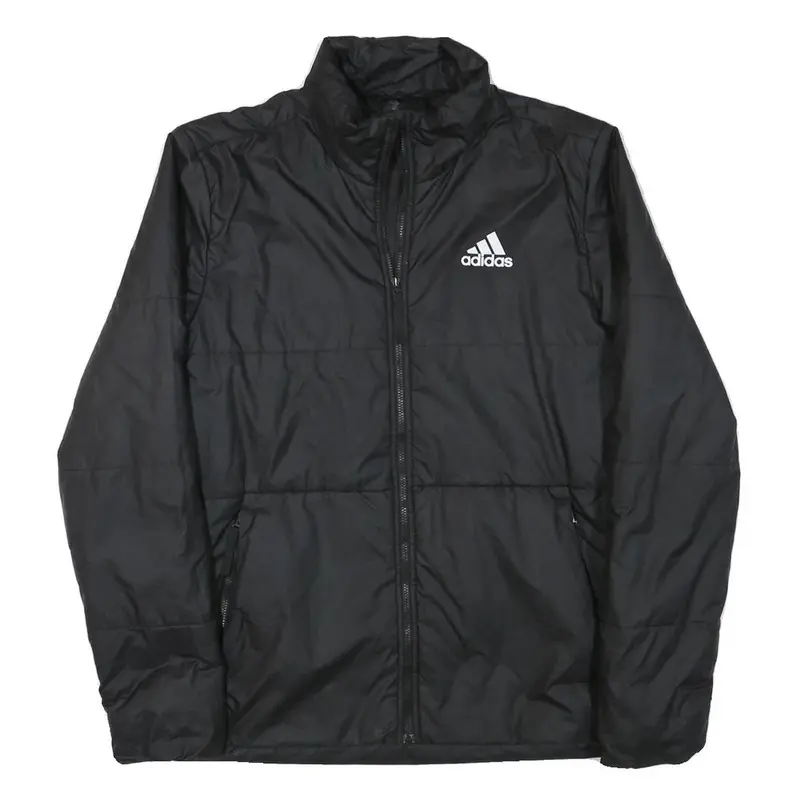 Adidas Mens Black Jacket S Polyester Blend Plain Zip Sport Casual Lightweight 1