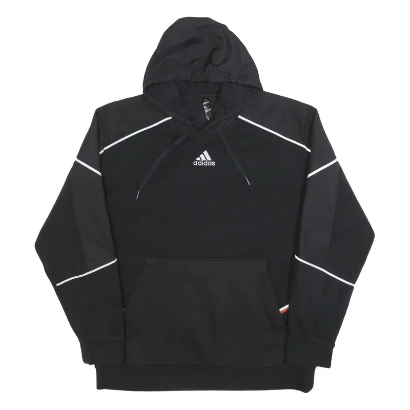 Adidas Mens Black Pullover Hoodie L Sportswear Hooded Sweatshirt 1