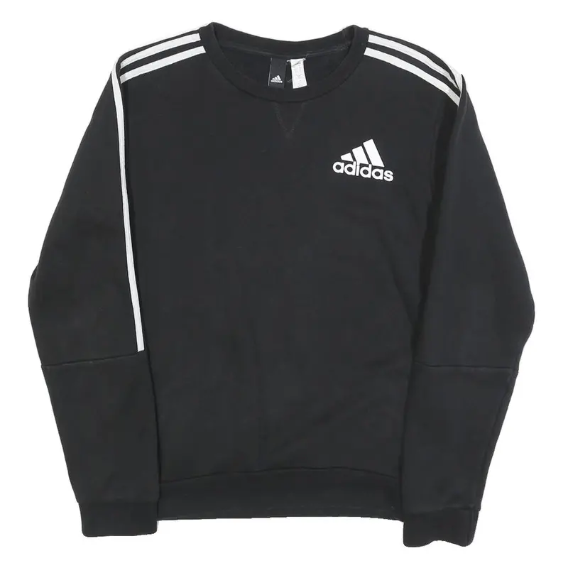 Adidas Mens Black Sweatshirt Crew Neck S Cotton Blend Casual Sportswear 1