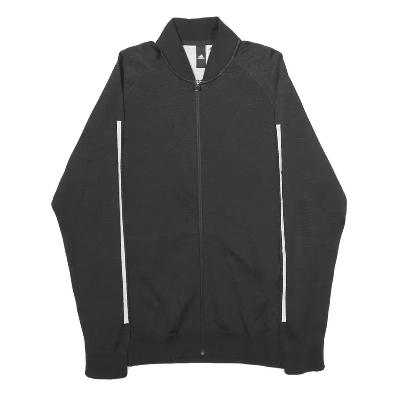 Adidas Mens Black White Athletic Jacket M Polyester Blend Zip Track Sportswear 1
