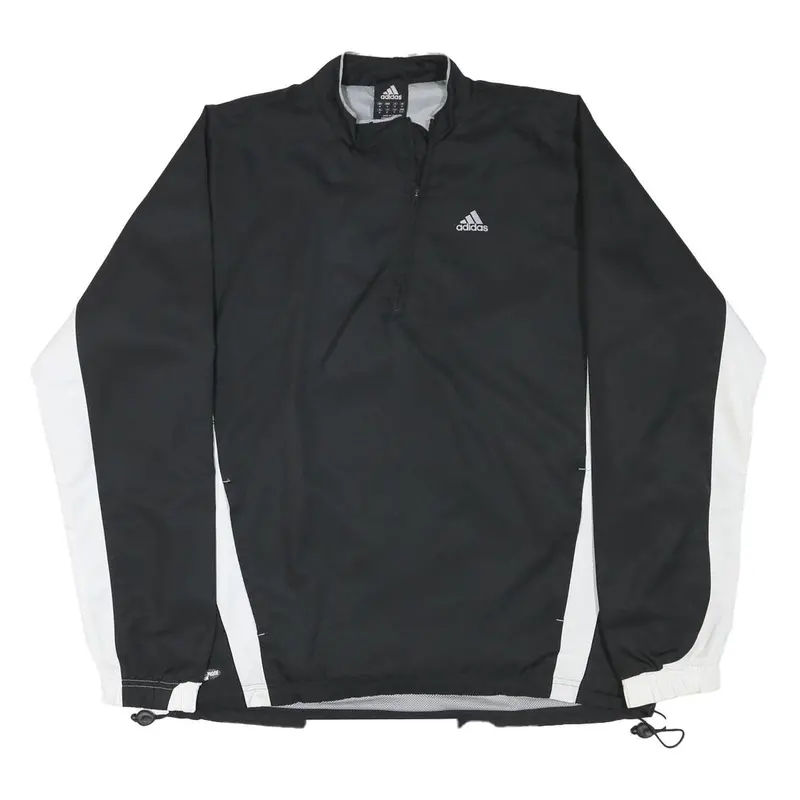 Adidas Mens Black & White Track Jacket M Polyester Blend Zip Casual Sportswear 1