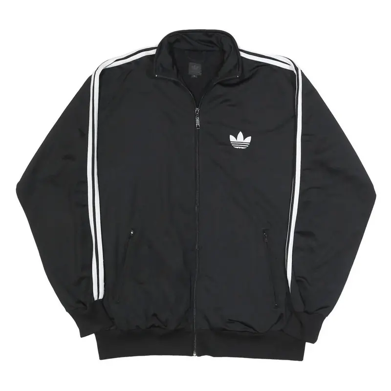 Adidas Mens Black & White Track Jacket Xl Polyester Zip Sportswear 1