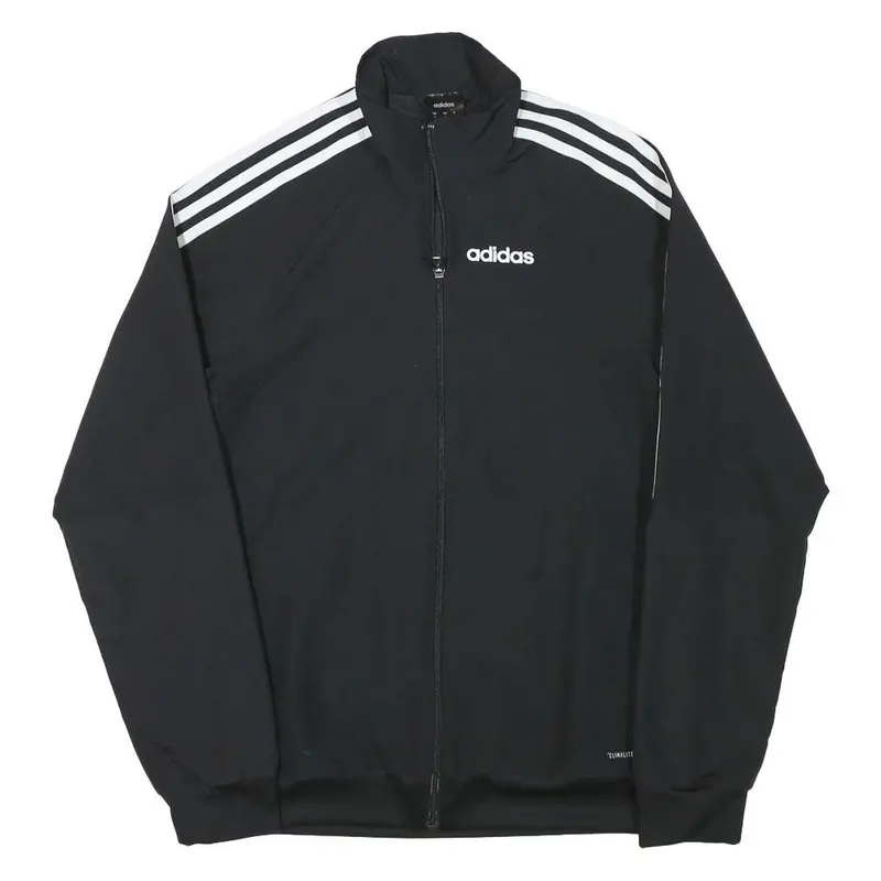 Adidas Mens Black & White Track Jacket Xs Polyester Blend Plain Zip Casual 1