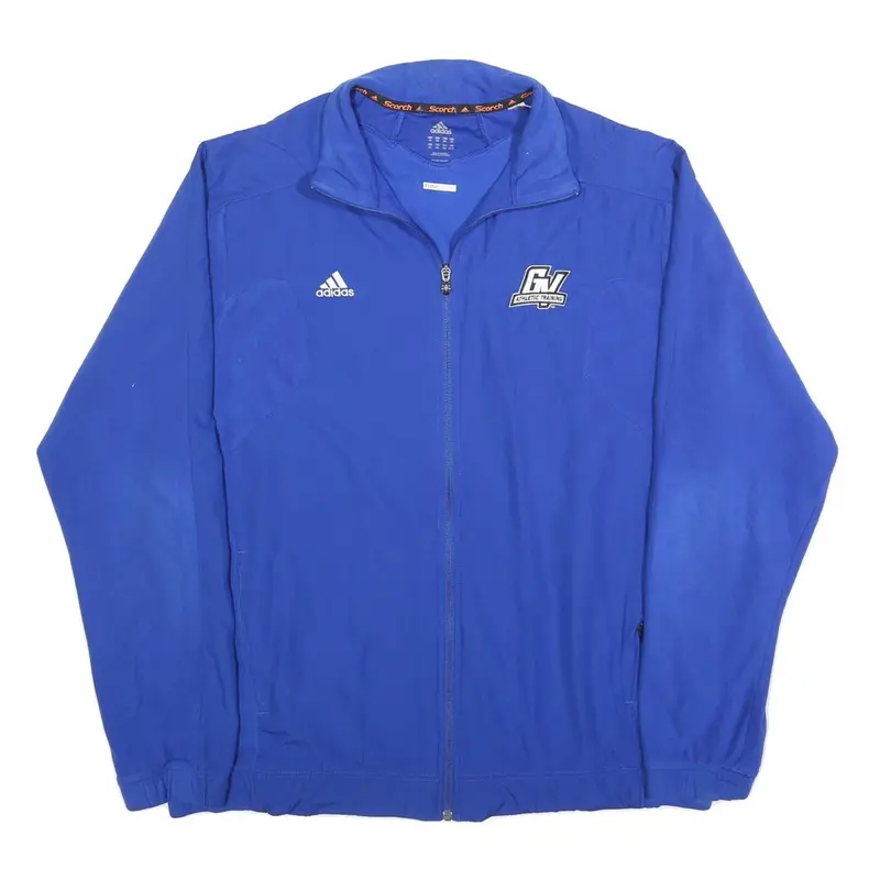 Adidas Mens Blue Athletic Training Zip Jacket 2Xl Polyester Blend Sportswear 1