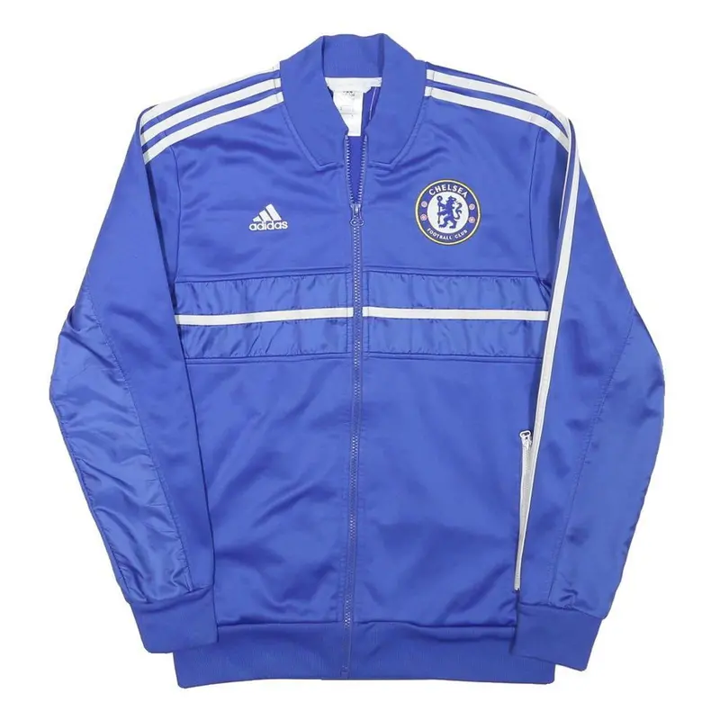 Adidas Mens Blue Chelsea Football Club Track Jacket S Polyester Plain Zip Sports 1