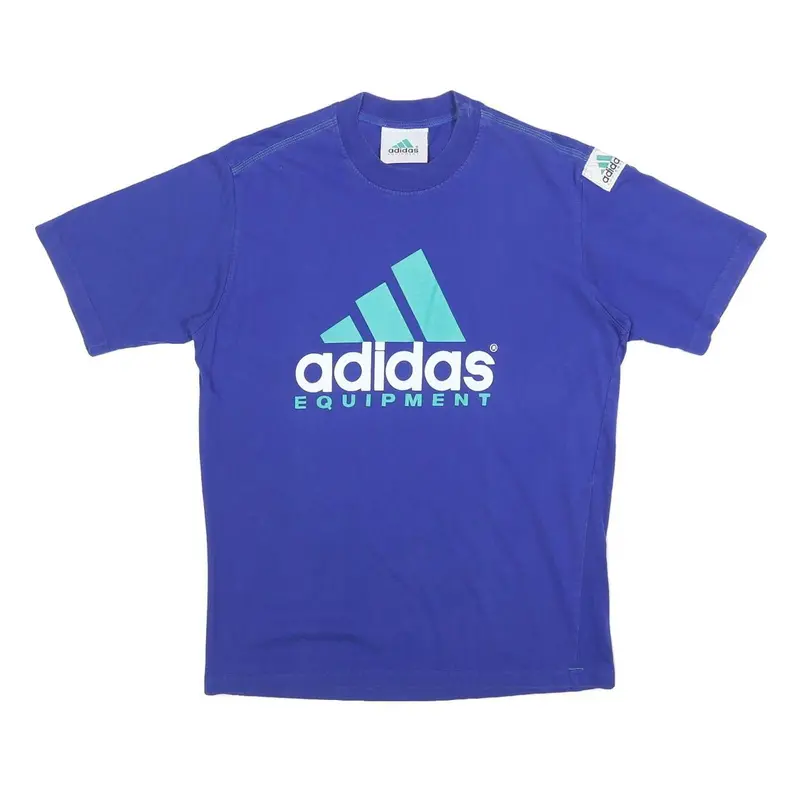 Adidas Mens Blue Equipment Logo Graphic T-Shirt M Short Sleeve Crew Neck Casual 1