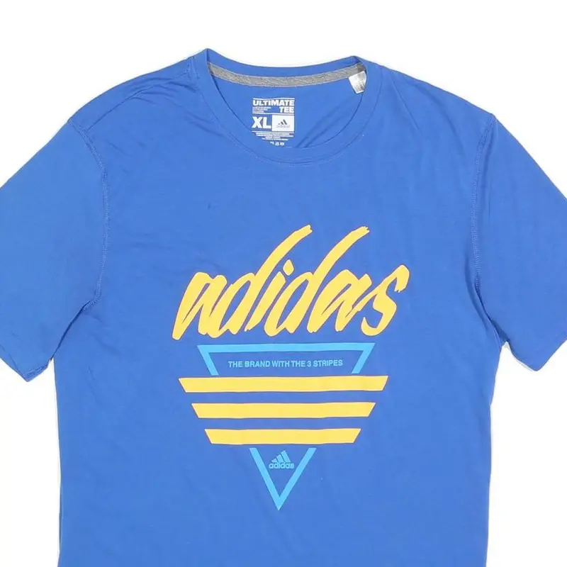 Adidas Mens Blue Graphic T-Shirt Xl Short Sleeve Crew Neck Logo Streetwear 2