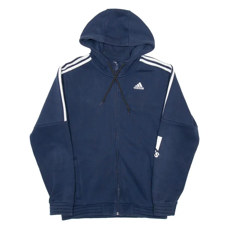 Adidas Mens Blue Hoodie Full Zip S 1