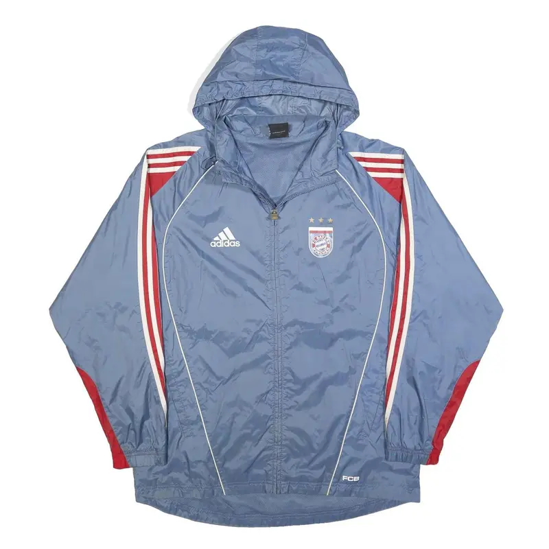 Adidas Mens Blue & Red Fc Bayern Munich Track Jacket S Polyester Football Sports 1