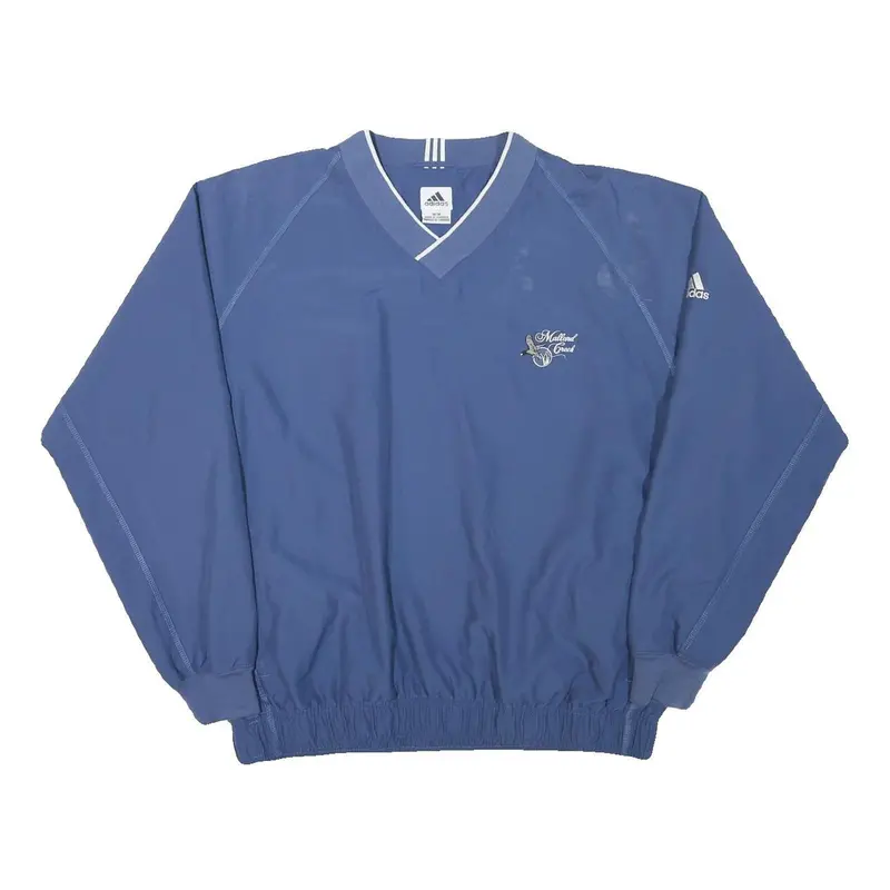 Adidas Mens Blue V-Neck Sweatshirt M Polyester Blend Sportswear 1