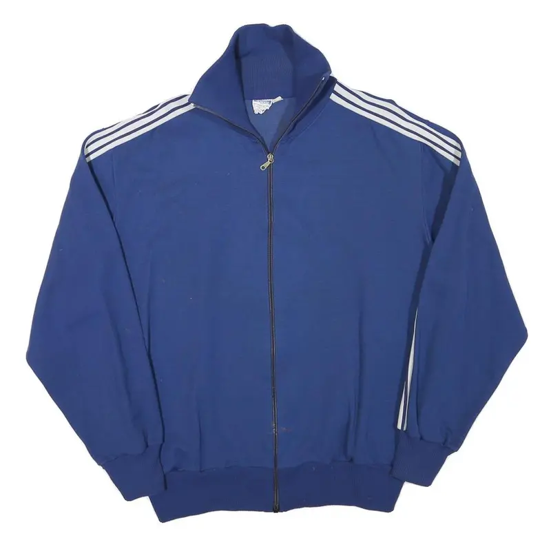 Adidas Mens Blue Zip Jacket M Polyester Blend Plain Sportswear Casual 1
