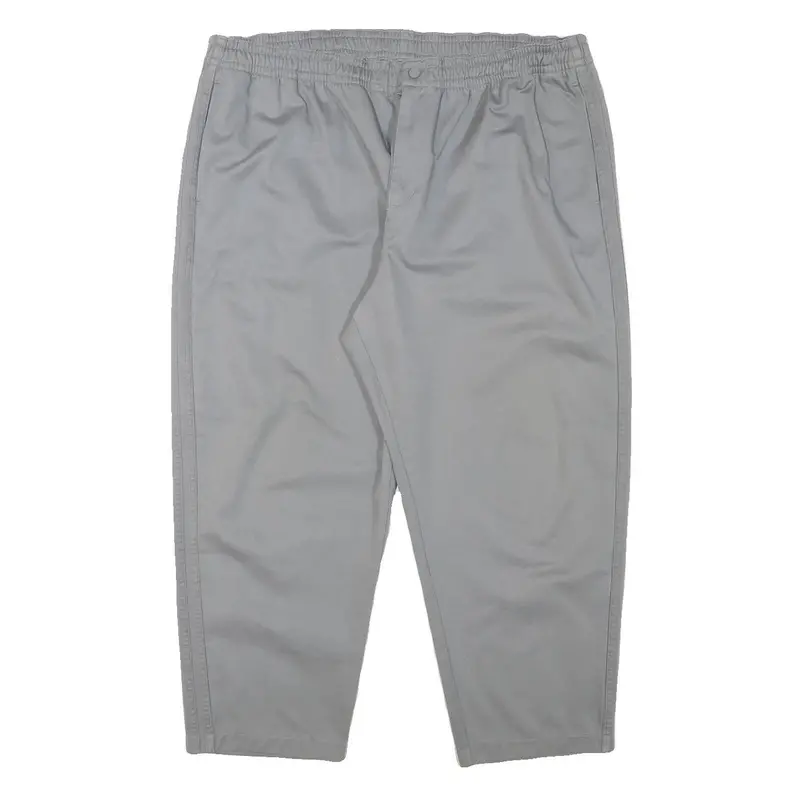 Adidas Mens Cotton Blend Grey Slim Drawstring Trousers W40 L25 Casual Relaxed 1