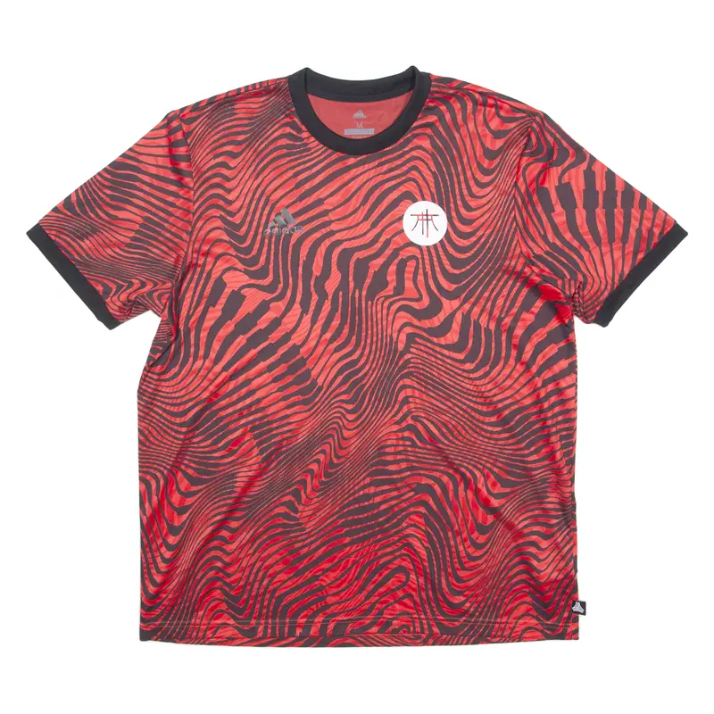 Adidas Mens Football Shirt Jersey Red Crew Neck M 1