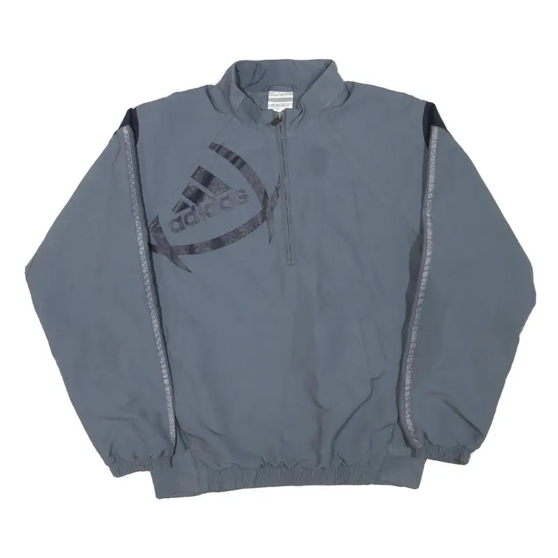 Adidas Mens Grey Classic Jacket M Polyester Blend Zip Logo Track Sports 1