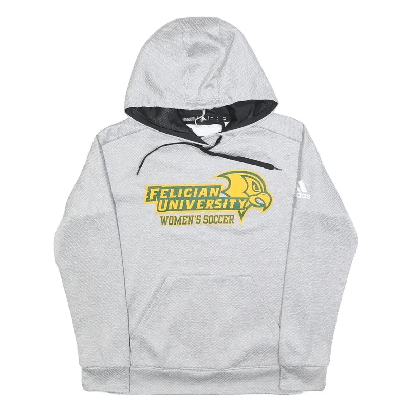 Adidas Mens Grey Felician University Womens Soccer Hoodie S Polyester Blend 1