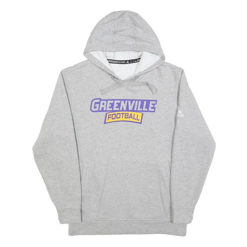 Adidas Mens Grey Greenville Football Cotton Blend Pullover Hoodie M Casual 1
