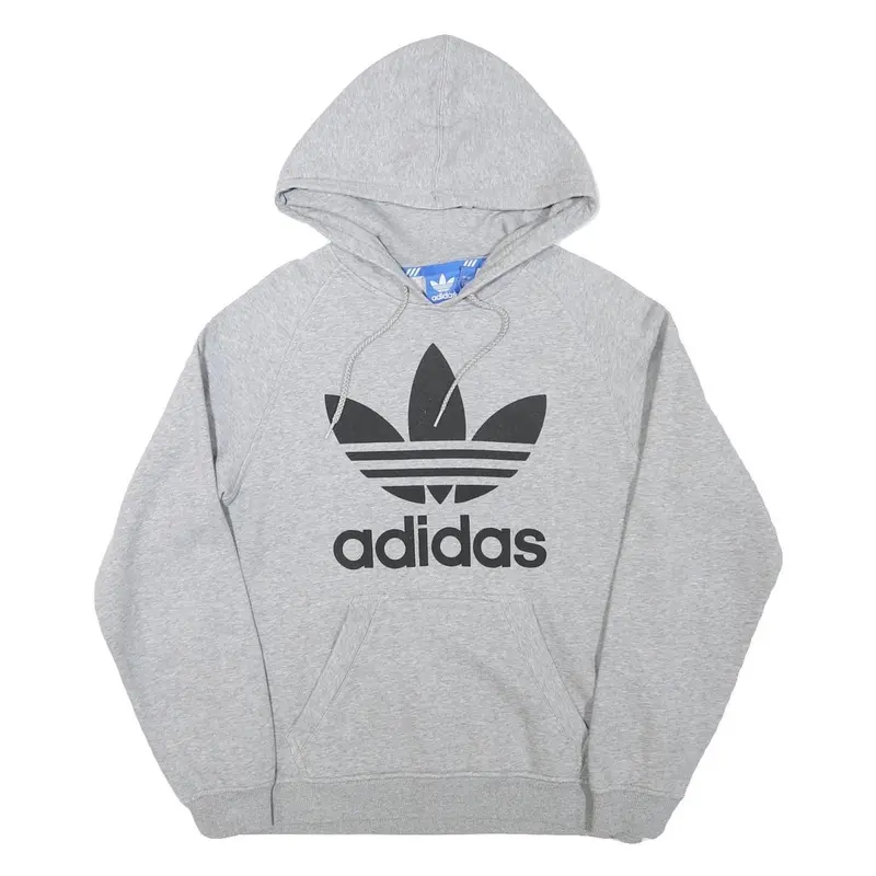 Adidas Mens Grey Hoodie S Cotton Blend Pullover Casual 1