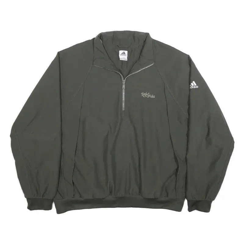 Adidas Mens Grey Lightweight Polyester Track Jacket L Zip Sportswear 1