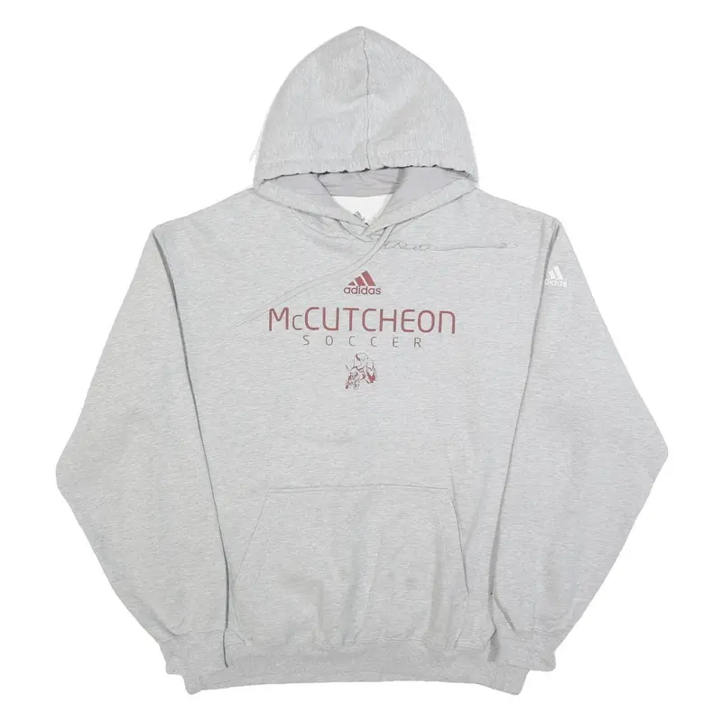 Adidas Mens Grey Mccutcheon Soccer Pullover Hoodie Xl Casual Sportswear 1