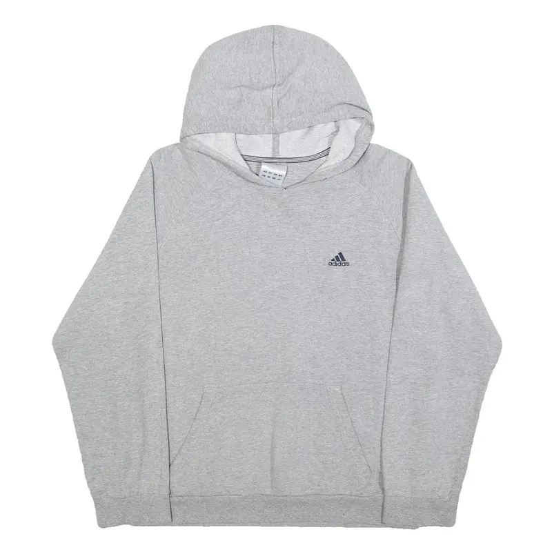 Adidas Mens Grey Pullover Hoodie S Casual Cotton Blend Lightweight 1