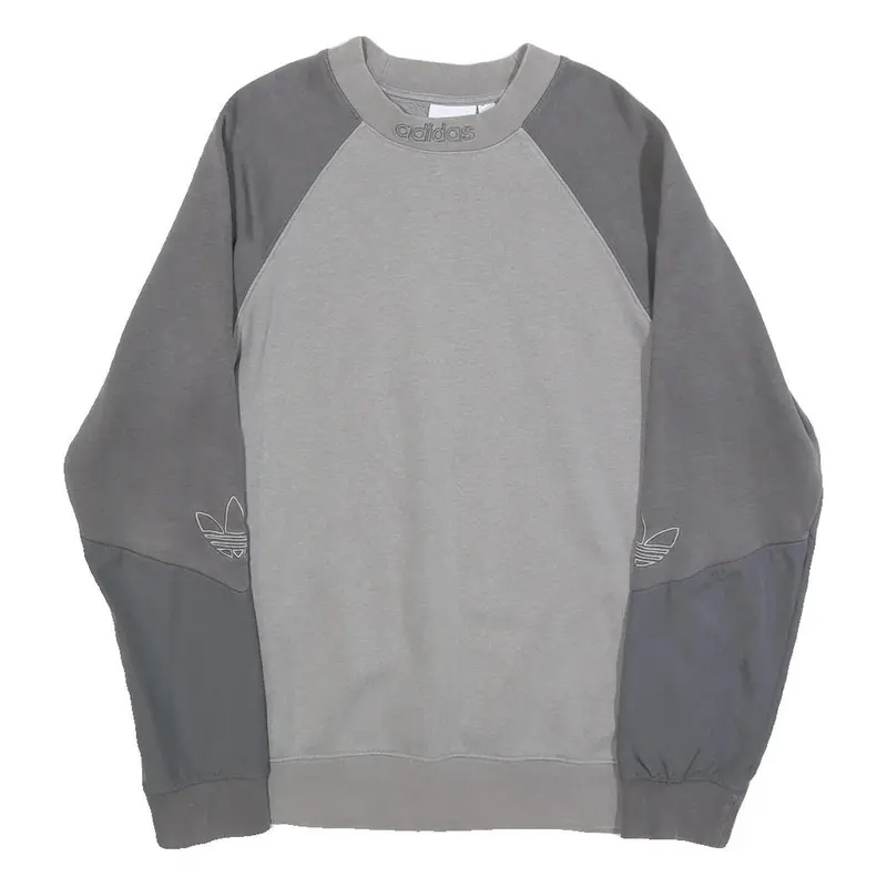 Adidas Mens Grey Pullover Sweatshirt Xs Cotton Blend Casual Sportswear 1
