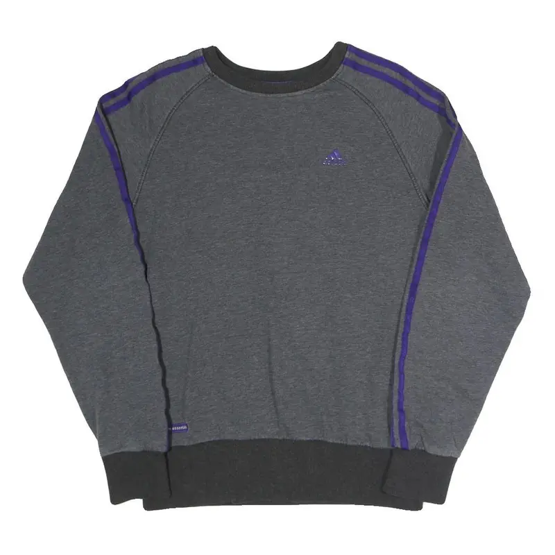 Adidas Mens Grey & Purple Sweatshirt Crew Neck S Athletic Casual Training Top 1