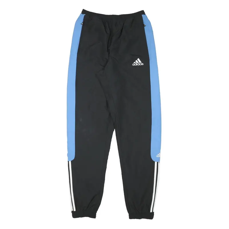 Adidas Mens Joggers Black & Blue Regular Tapered M W26 L31 Sportswear Track 1
