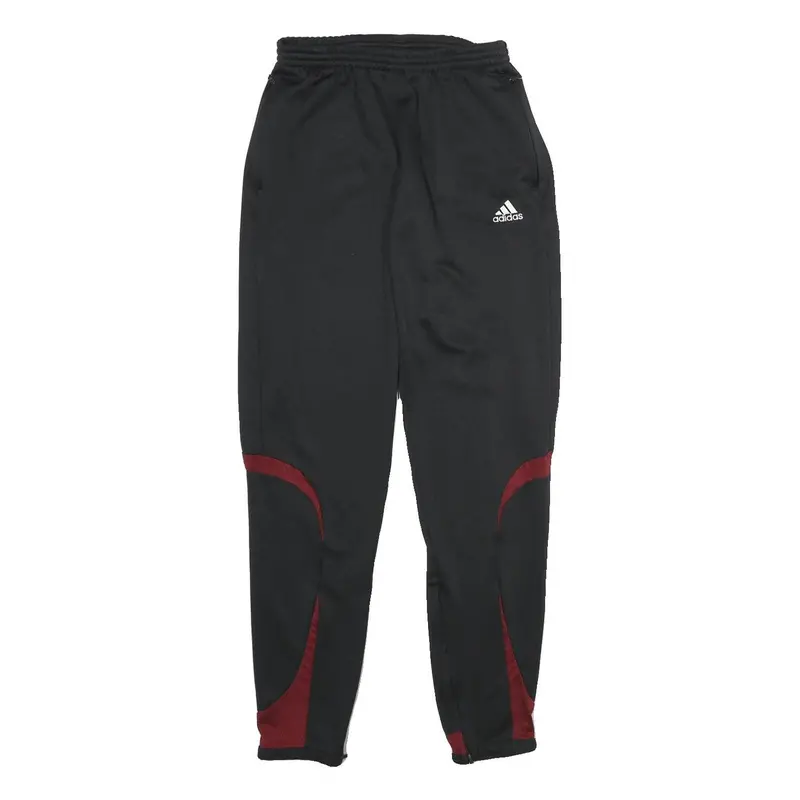 Adidas Mens Joggers Black & Maroon Slim Tapered S W26 L32 Sportswear 1