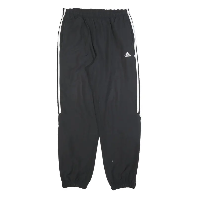 Adidas Mens Joggers Black & White L W34 L32 Elastic Tapered Fit Casual Gym Pants 1