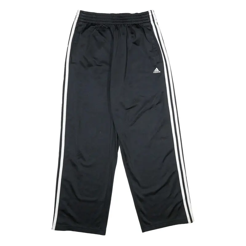 Adidas Mens Joggers Black & White Regular Straight S W24 L28 Snap Button 1