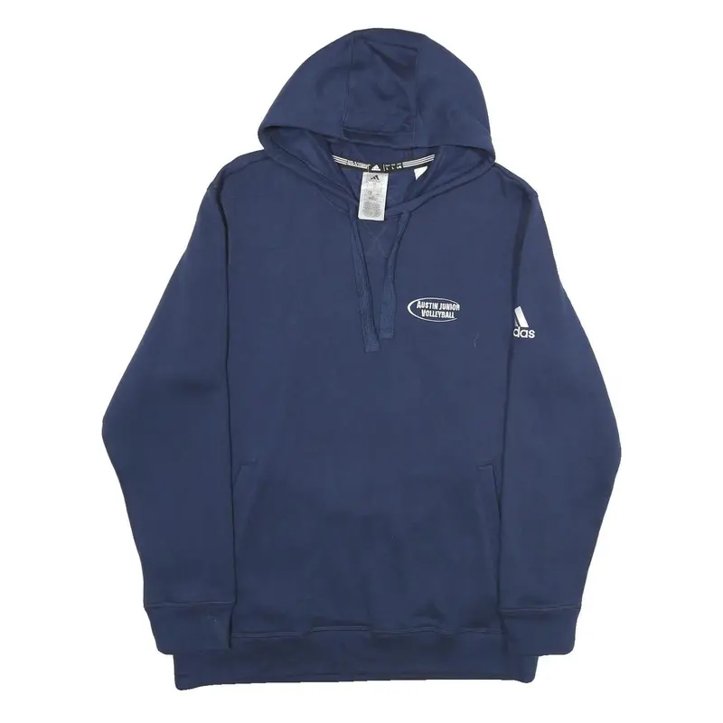 Adidas Mens Navy Austin Junior Volleyball Hoodie L Cotton Blend Casual Pullover 1