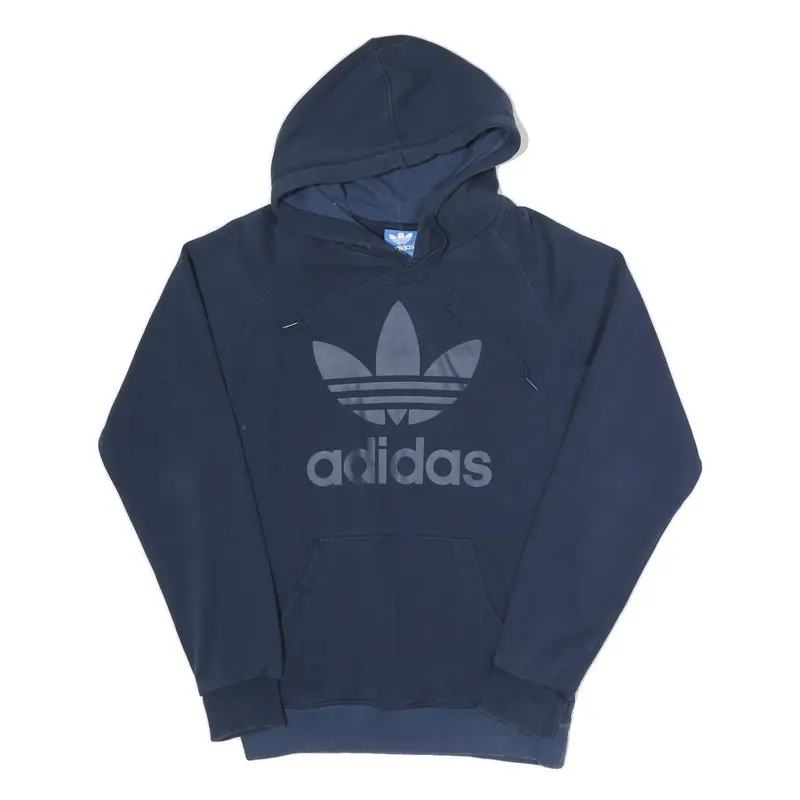 Adidas Mens Navy Blue Hoodie S Cotton Blend Pullover Warm Casual 1