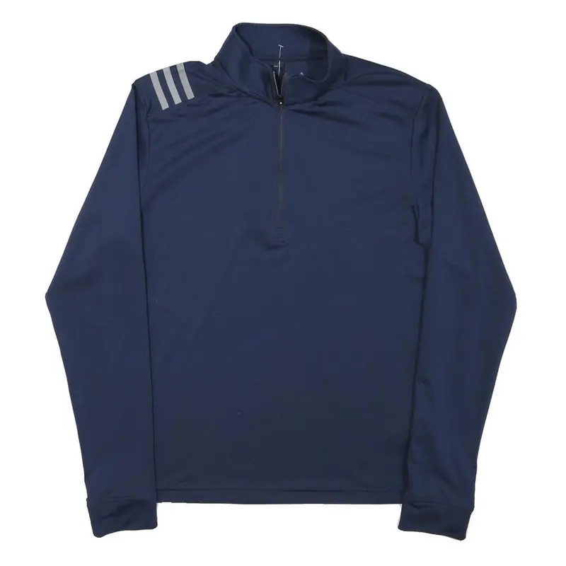 Adidas Mens Navy Blue Quarter Zip Xs Performance Sweatshirt 1