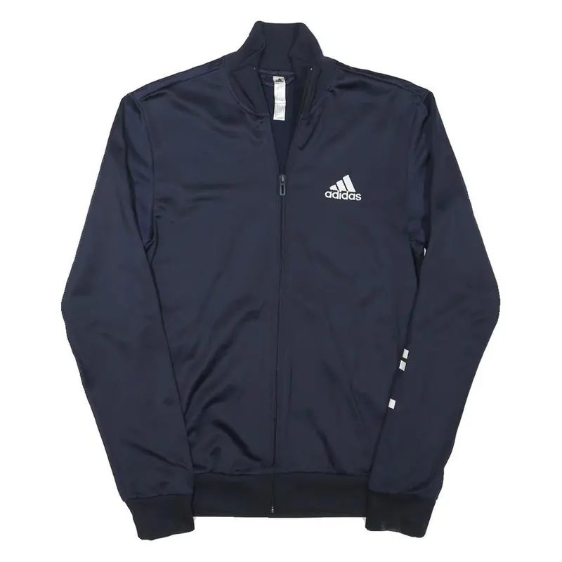 Adidas Mens Navy Blue Track Jacket Xs Polyester Blend Zip Logo Sleeve 1