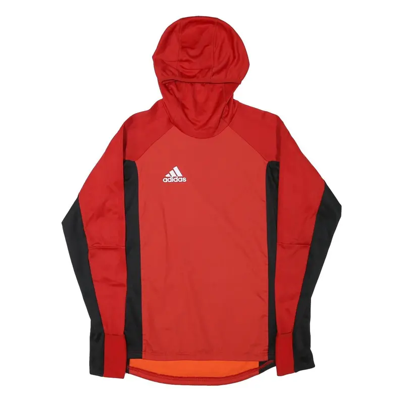 Adidas Mens Red & Black Jacket Xs Polyester Blend Zip Hoodie Sportswear 1