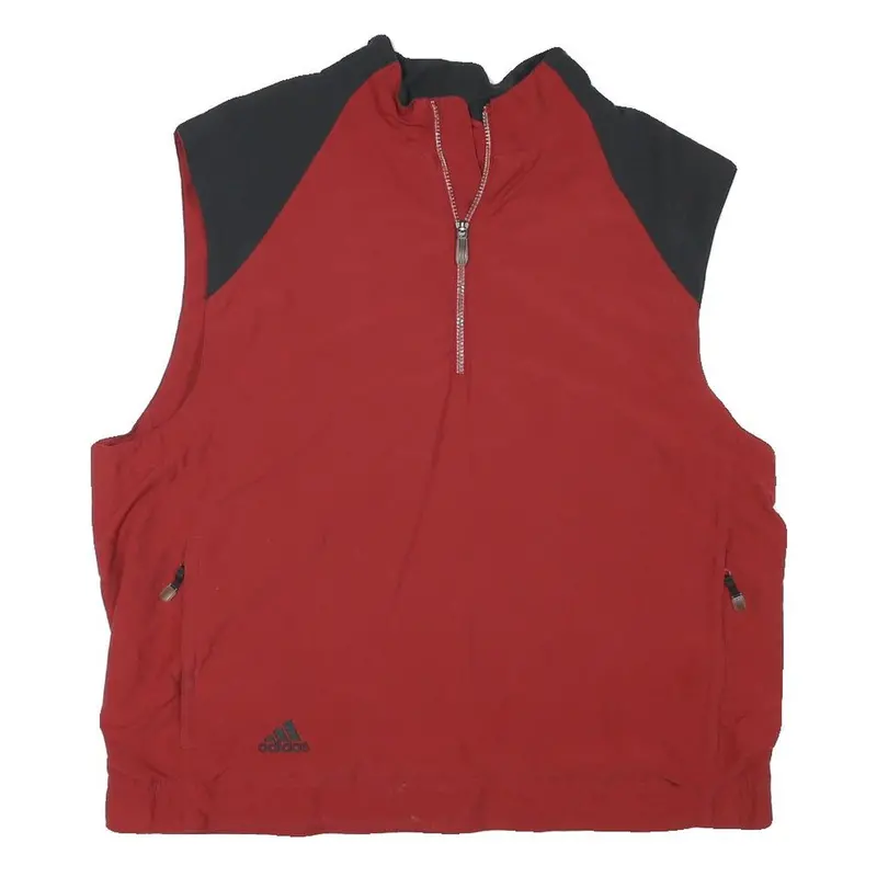 Adidas Mens Red & Black Zip Jacket L Polyester Blend Plain Casual Sportswear 1