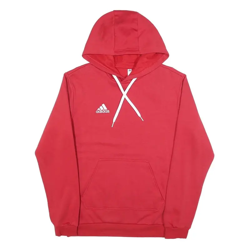 Adidas Mens Red Hoodie S Cotton Pullover Sports Casual Sweatshirt 1