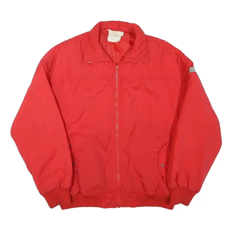 Adidas Mens Red Jacket M Polyester Blend Plain Zip Casual Sportswear 1