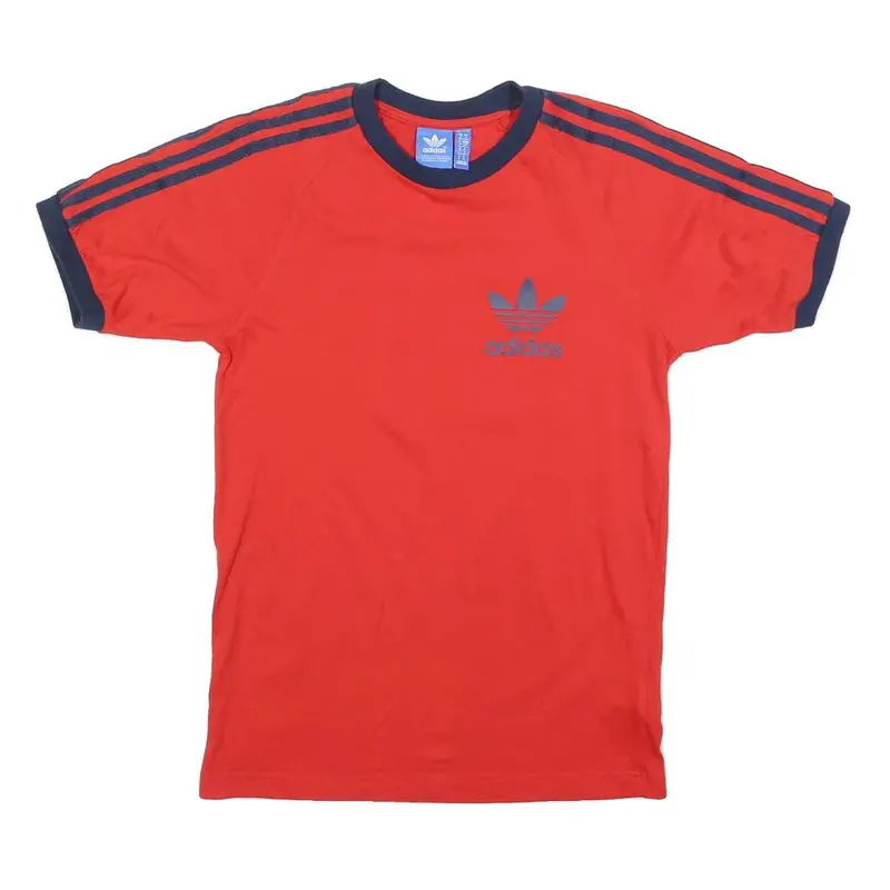 Adidas Mens Red & Navy Blue Graphic T-Shirt S Short Sleeve Crew Neck 1