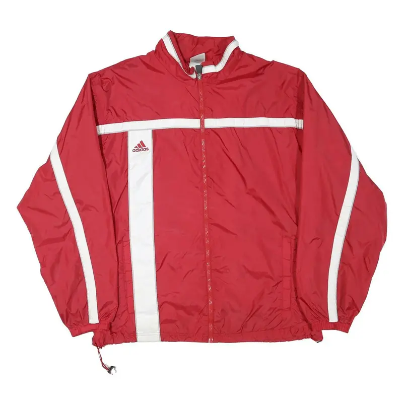 Adidas Mens Red & White Track Jacket Xl Nylon Zip Athletic Sportswear 1