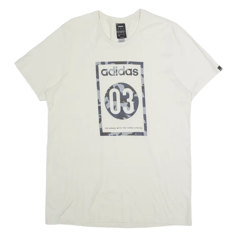 Adidas Mens T-Shirt Beige M 1