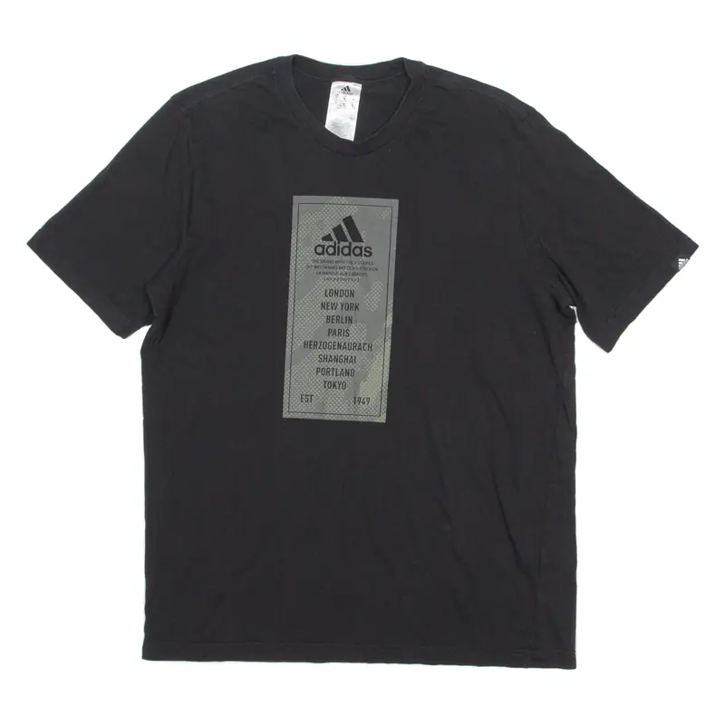 Adidas Mens T-Shirt Black Crew Neck M 1