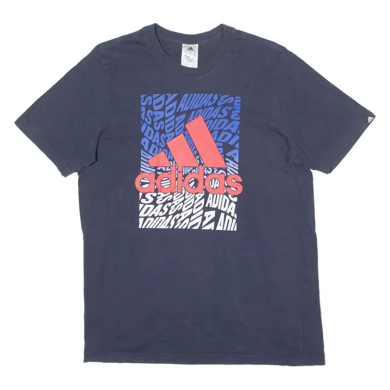 Adidas Mens T-Shirt Blue Crew Neck M 1