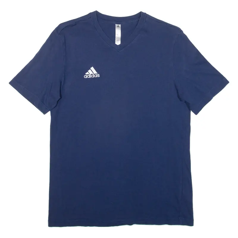 Adidas Mens T-Shirt Blue V-Neck S 1
